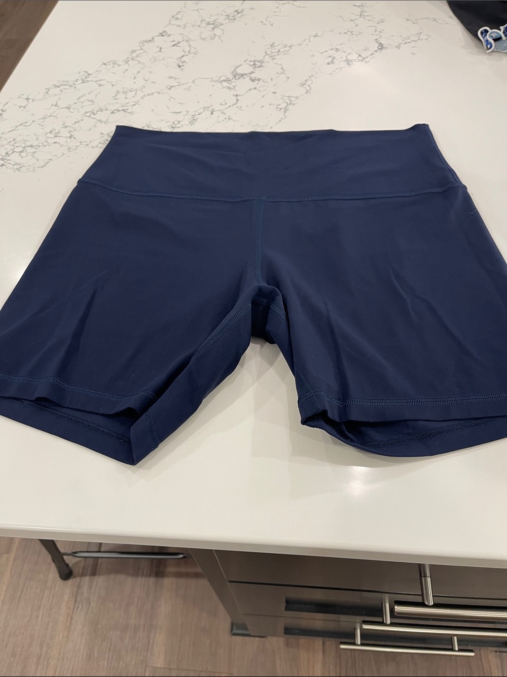 Lululemon Align High-Waist Navy Women’s Athletic Bike Shorts, 6 inch.